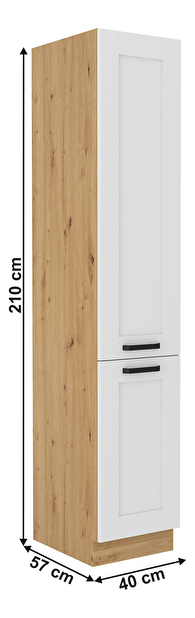 Magas szekrény Lesana 2 (fehér + artisan tölgy) 40 DK-210 2F 