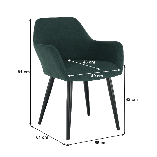 Dizájnos fotelek Larnea (zöld)