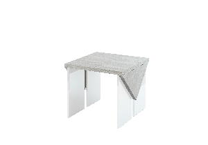 Dohányzóasztal Tarni (világosszürke + fényes fehér)
