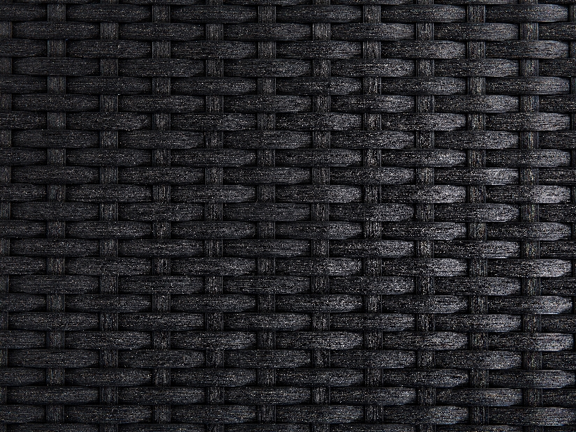 Kerti étkező szett Grosso (fekete) (üveglappal 220x100 cm) (rattan szék)