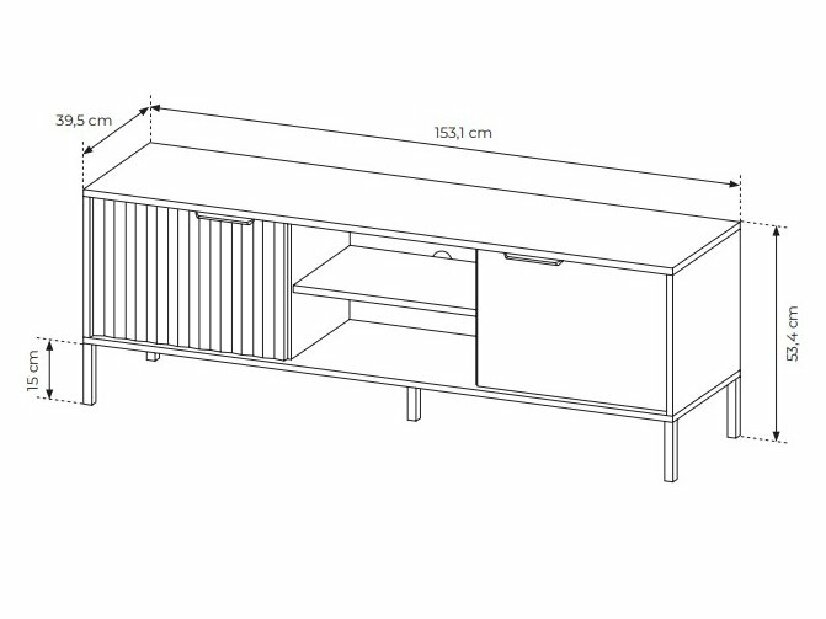 TV asztal/szekrény Rastafa 153 2D (viking tölgy + bézs)
