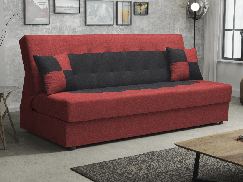 Kétszemélyes kanapé Pinnacle (piros + fekete)