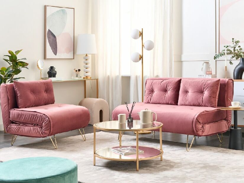 Kétszemélyes kanapé Vignette (rózsaszín) 
