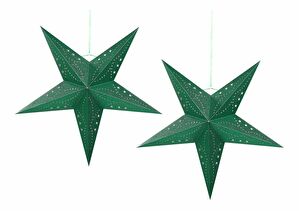 Függő csillag készlet 2 db. 60 cm Monti (zöld csillogó)