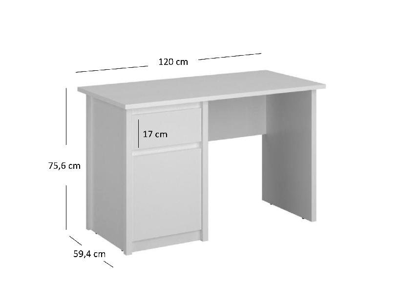 PC asztal Ethan 1d1s (fehér)