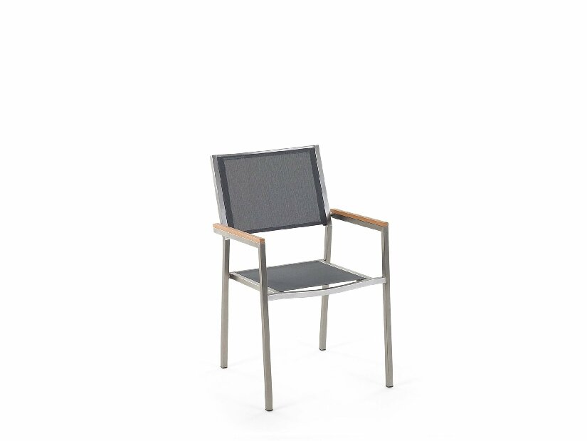Kerti étkező szett Grosso (átlátszó) (üveglappal 180x90 cm) (szürke szék)