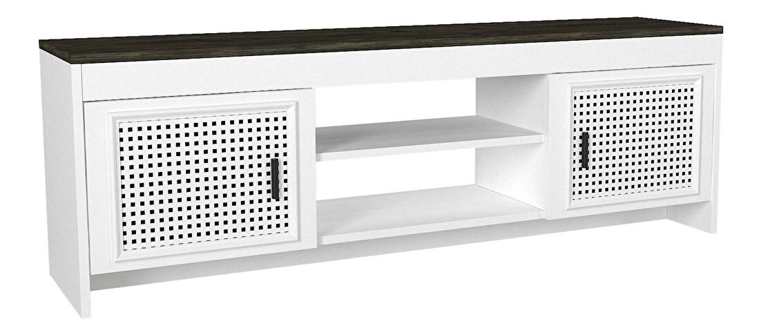 TV asztal/szekrény Donna (fehér + sötétbarna)