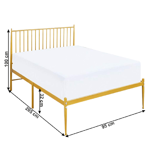 Egyszemélyes ágy 90 cm Zaira (ágyráccsal)