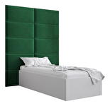 Egyszemélyes ágy kárpitozott fejtámlával 90 cm Brittany 1 (matt fehér + zöld) (ágyráccsal)