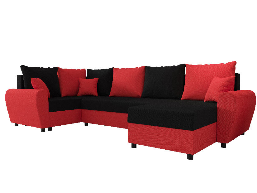Sarok ülőgarnitúra Fleur Long (piros + fekete) (B)
