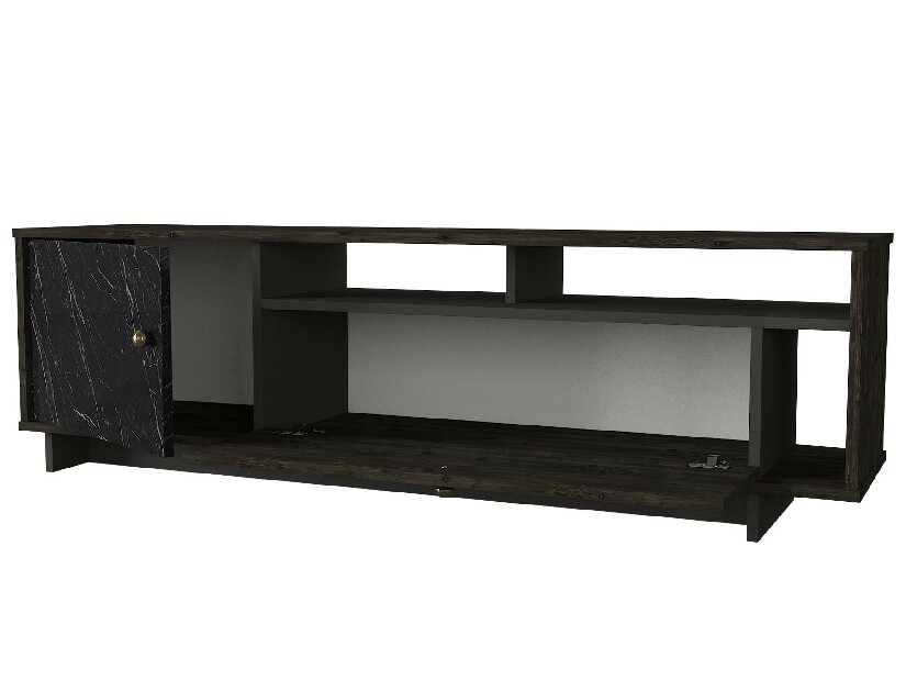 TV asztal/szekrény Art (Fekete + Sötét dió)