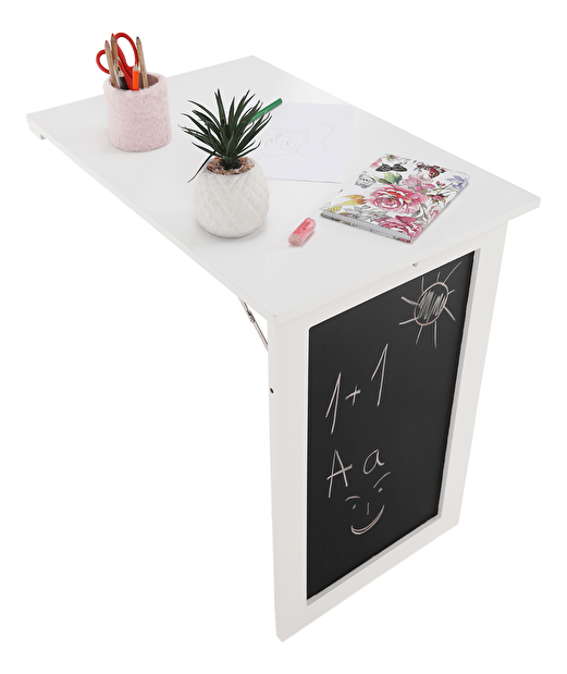 Falra szerelhető összecsukható asztal táblával Zelman (fehér)