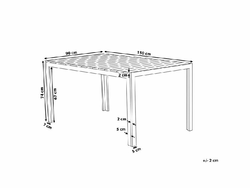 Kerti asztal Combo (világos fa) (6 fő részére)