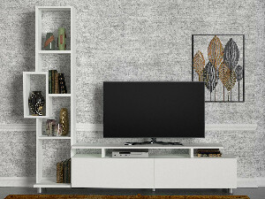 TV asztal/szekrény polccal Tullia (fehér)