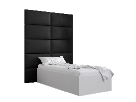 Egyszemélyes ágy 90 cm Brittany 1 (matt fehér + fekete)