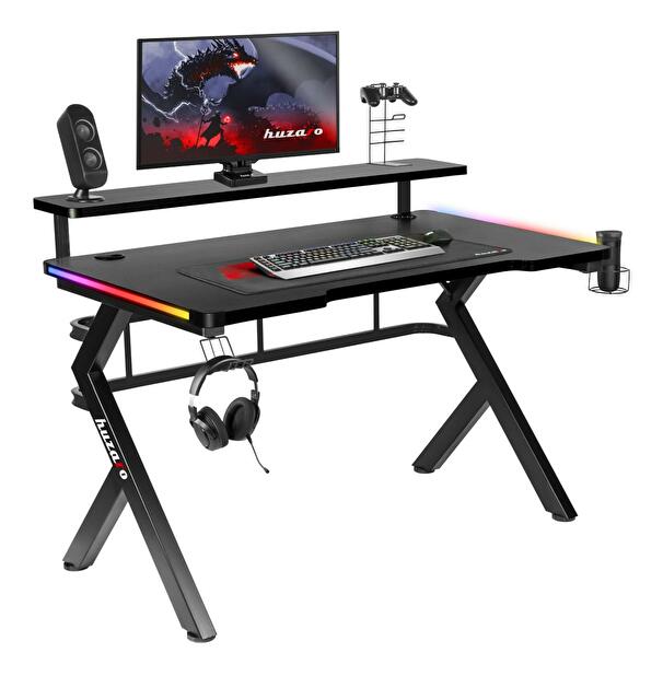 PC asztal Hyperion 5.0 (fekete + többszínű) (LED világítással)