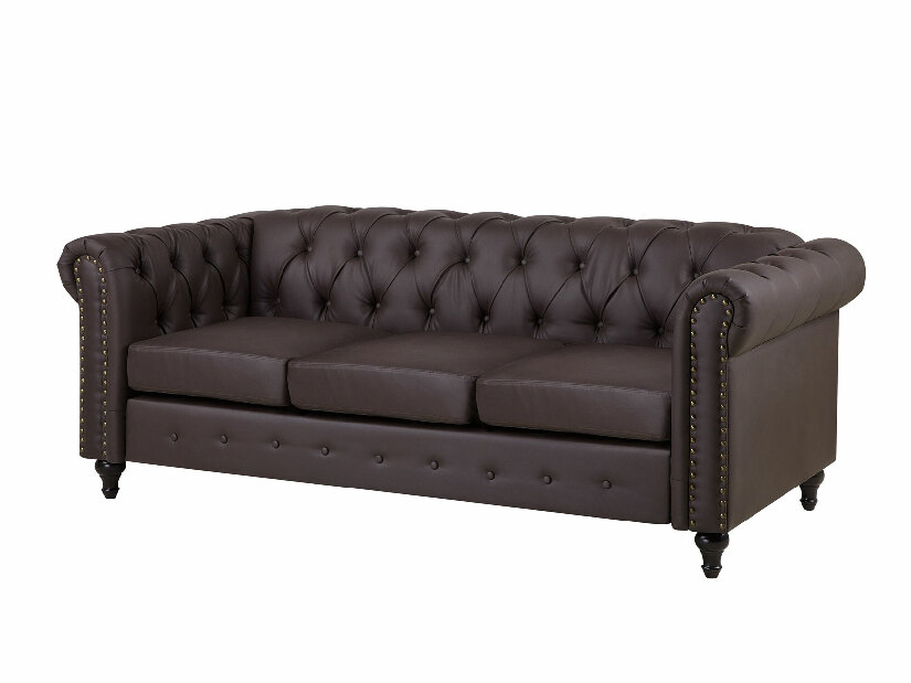 Háromszemélyes kanapé Chichester (szintetikus bőr) (sötétbarna) *kiárusítás