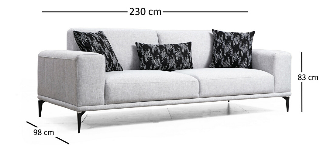 Háromszemélyes kanapé Nicci (szürke)
