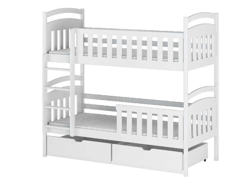 Gyerekágy 90 x 190 cm Sarina (ágyráccsal és tárolóhellyel) (fehér)