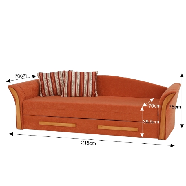Háromszemélyes kanapé Patryk Alova narancssárga