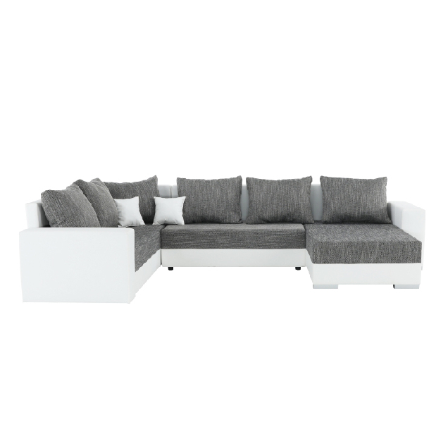 U-alakú sarok kanapé Sergio fehér + szürke (J)