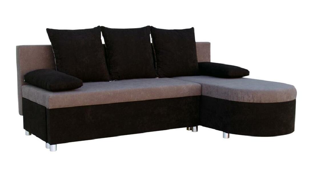 Sarok kanapé Darleen fekete szürke (2 tárhely, bonell) + párnák