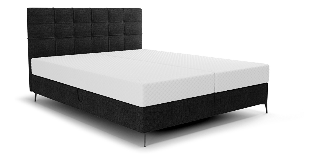 Egyszemélyes ágy 120 cm Infernus Bonell (fekete) (ágyráccsal, tárolóhellyel)