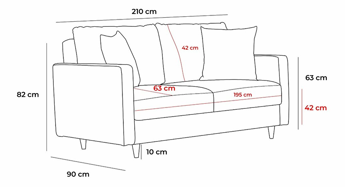 Háromszemélyes kanapé Edasich (krém)