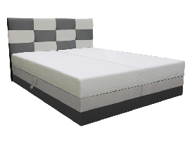 Franciaágy 180 cm Marion (ágyráccsal és matraccal) (szürke + fehér)