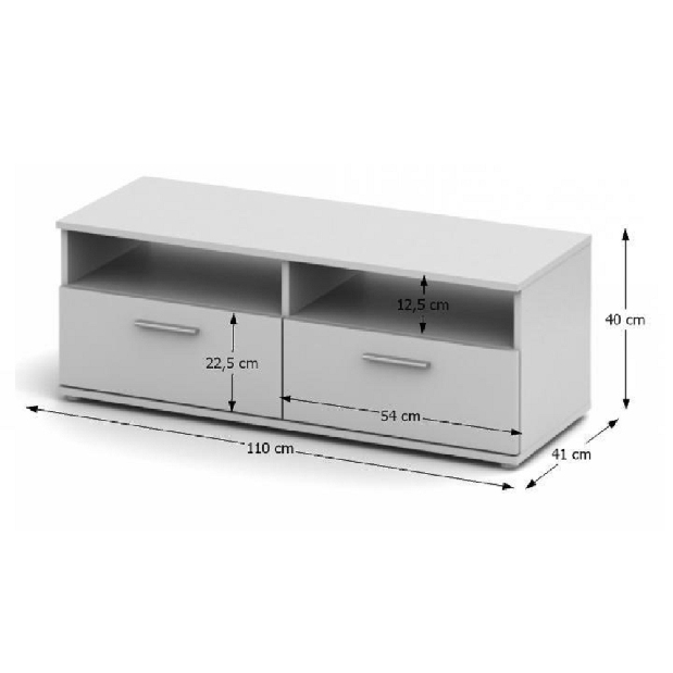 TV asztal/szekrény Notrea Typ 12 (fehér)