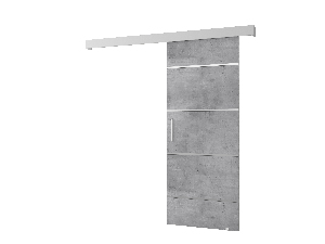 Tolóajtó 90 cm Sharlene IV (beton + matt fehér + ezüst)