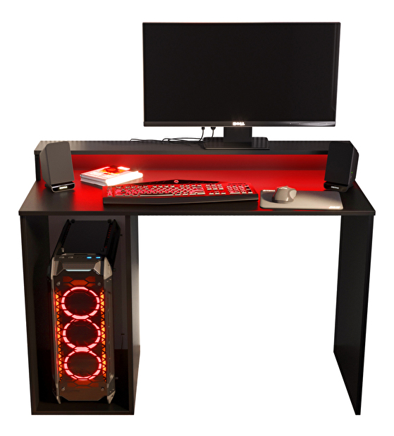 Sarok Gamer PC asztal Garrick 2 (fekete) (LED RGB világítással)