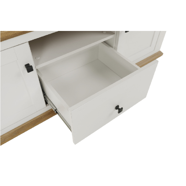 TV asztal/szekrény Leoras MZ15 (fehér + grand tölgy)