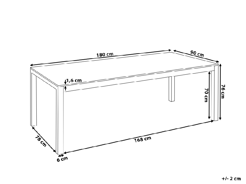 Kerti asztal Grosso (grafit) (hőkezelt gránitlap)