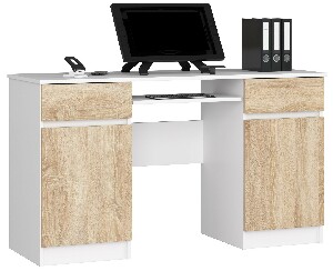 PC asztal Bahadur (fehér + szonoma tölgy)