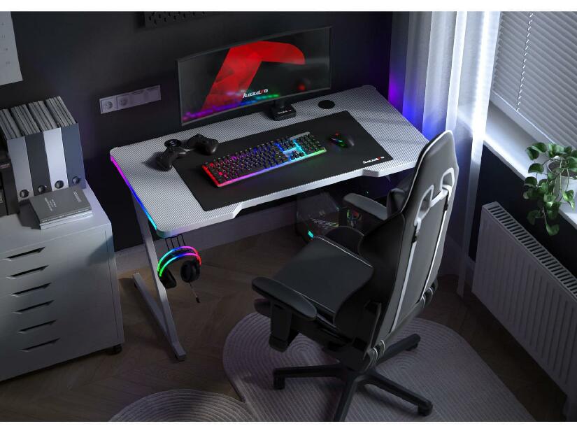 PC asztal Hyperion 2.5 (fehér + többszínű) (LED világítással)