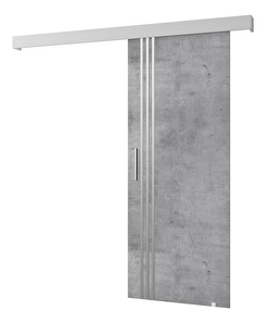 Tolóajtó 90 cm Sharlene VI (beton + matt fehér + ezüst)