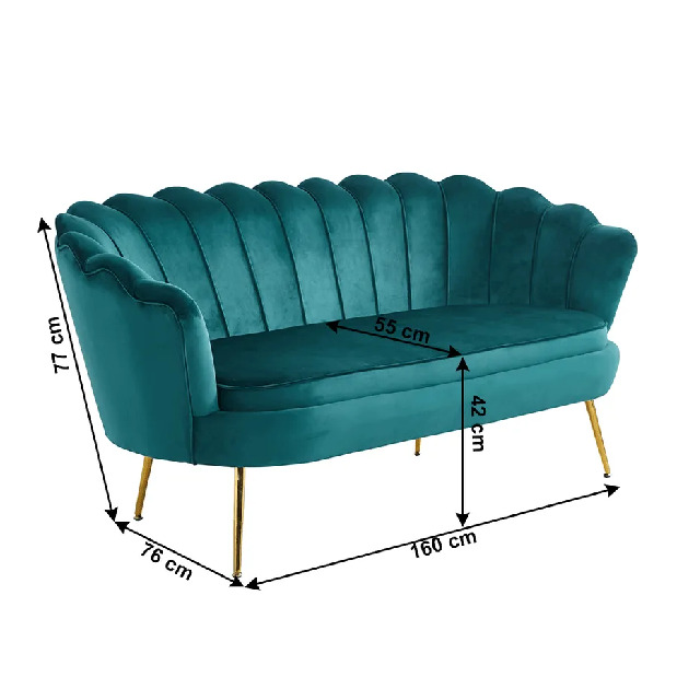Kétszemélyes kanapé Noblie (smaragd)