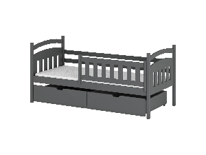 Gyerekágy 90 x 190 cm Tarra (ágyráccsal és tárolóhellyel) (grafit)