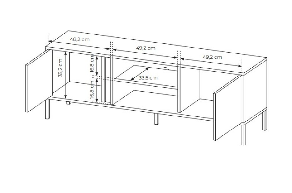 TV asztal/szekrény Danton 153 2D (bézs)