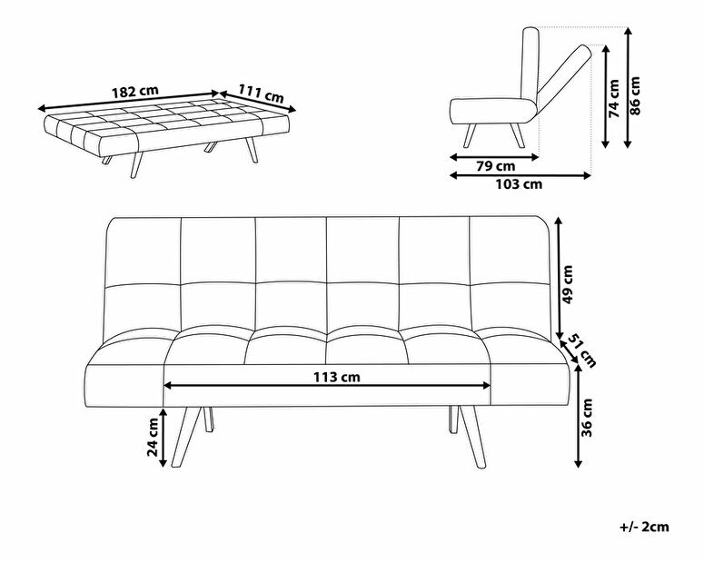 Háromszemélyes kanapé Imatra (szürkéskék)
