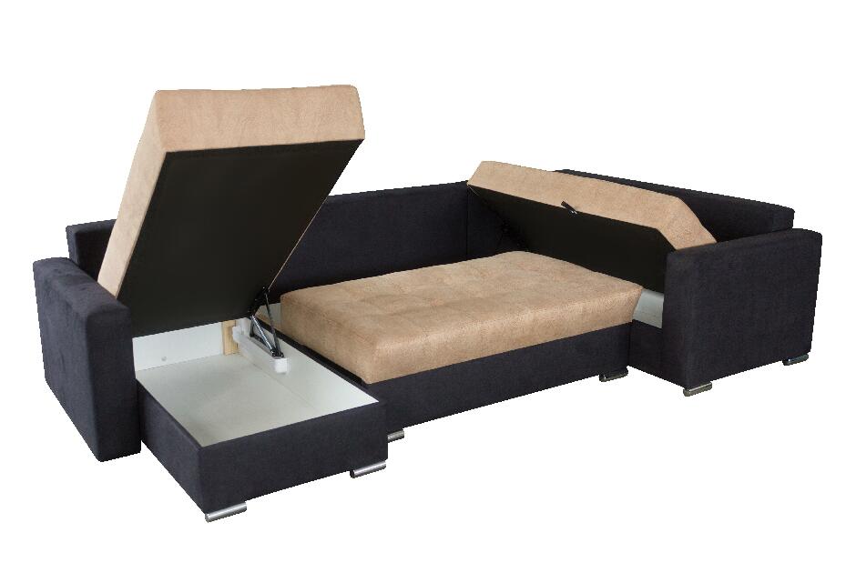 U-alakú sarok kanapé Lamont (szürke + fekete) (J)