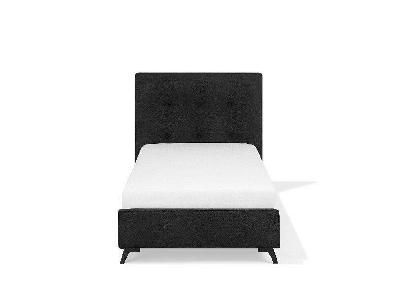 Egyszemélyes ágy 90 cm AMBRE (ágyráccsal) (fekete)