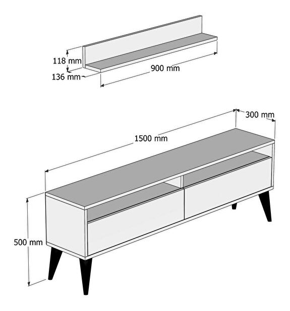 TV asztal/szekrény Berta (fehér)