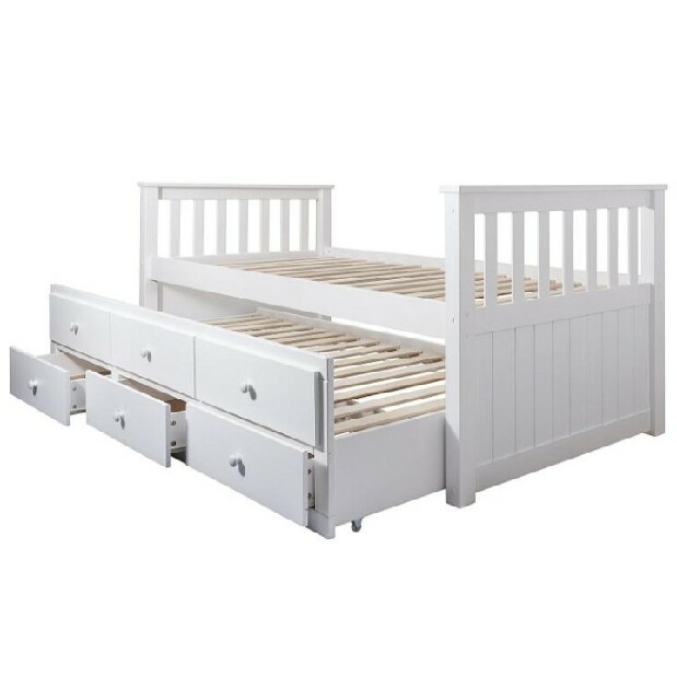 Egyszemélyes ágy 90 cm Austin (fehér) (ágyráccsal)