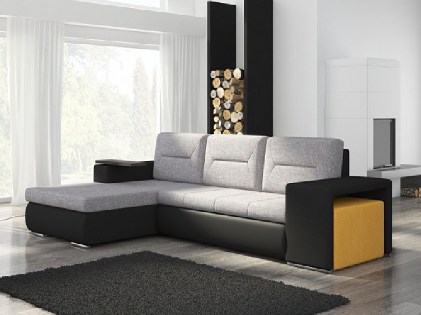 Sarok kanapé Tatiana (szürke + fekete) (B)