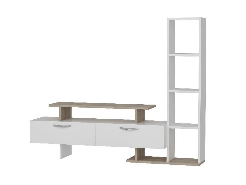 TV asztal/szekrény Milian (fehér + bordó)