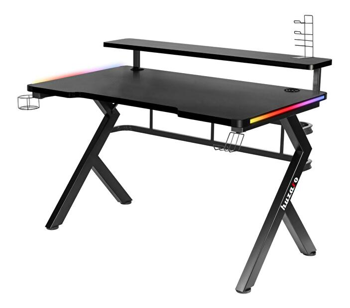 PC asztal Hyperion 5.0 (fekete + többszínű) (LED világítással)
