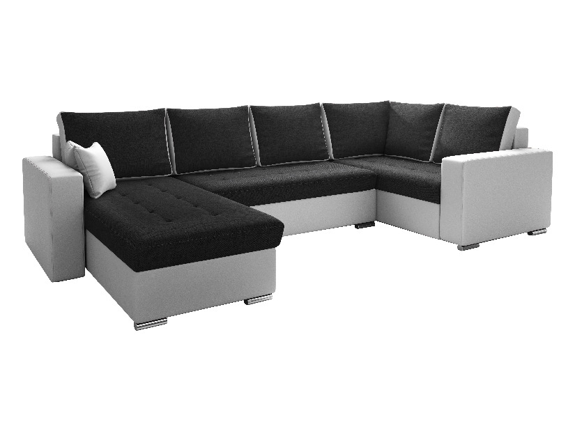 U-alakú sarok kanapé Lamont (fekete + fehér) (J)