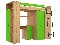 Emeletes ágy 90 cm Vivian (J) (ágyráccsal) (artisan tölgy + zöld)